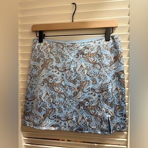 Hollister Light Blue and Brown Paisley Skirt